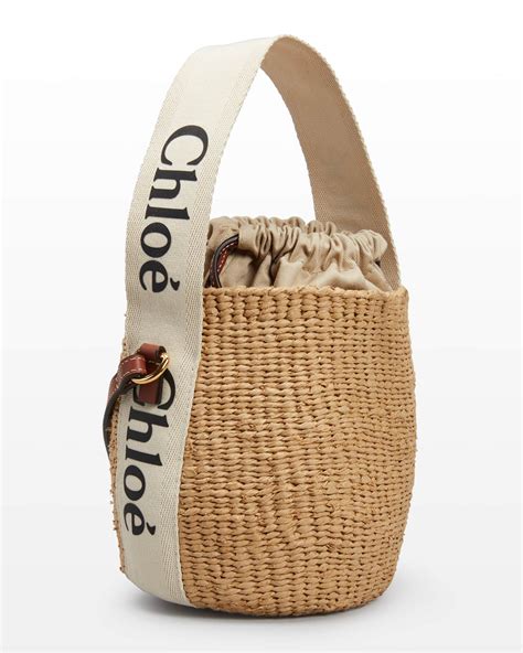 chloe woody medium bag|chloe woody raffia bucket bag.